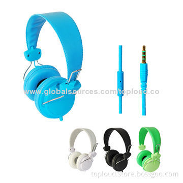 Noise cancelling headphone, with custom logo, 3.5mm for mobile phone, good sound, mini mike in line